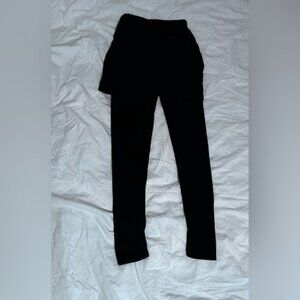 Fleece Soft Black Leggings with skirt attached